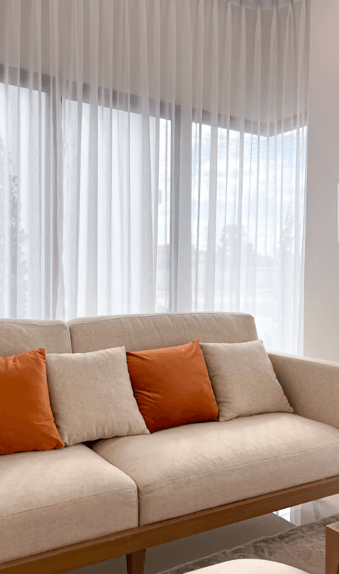 Custom Curtains, Metal & Roman Blinds
