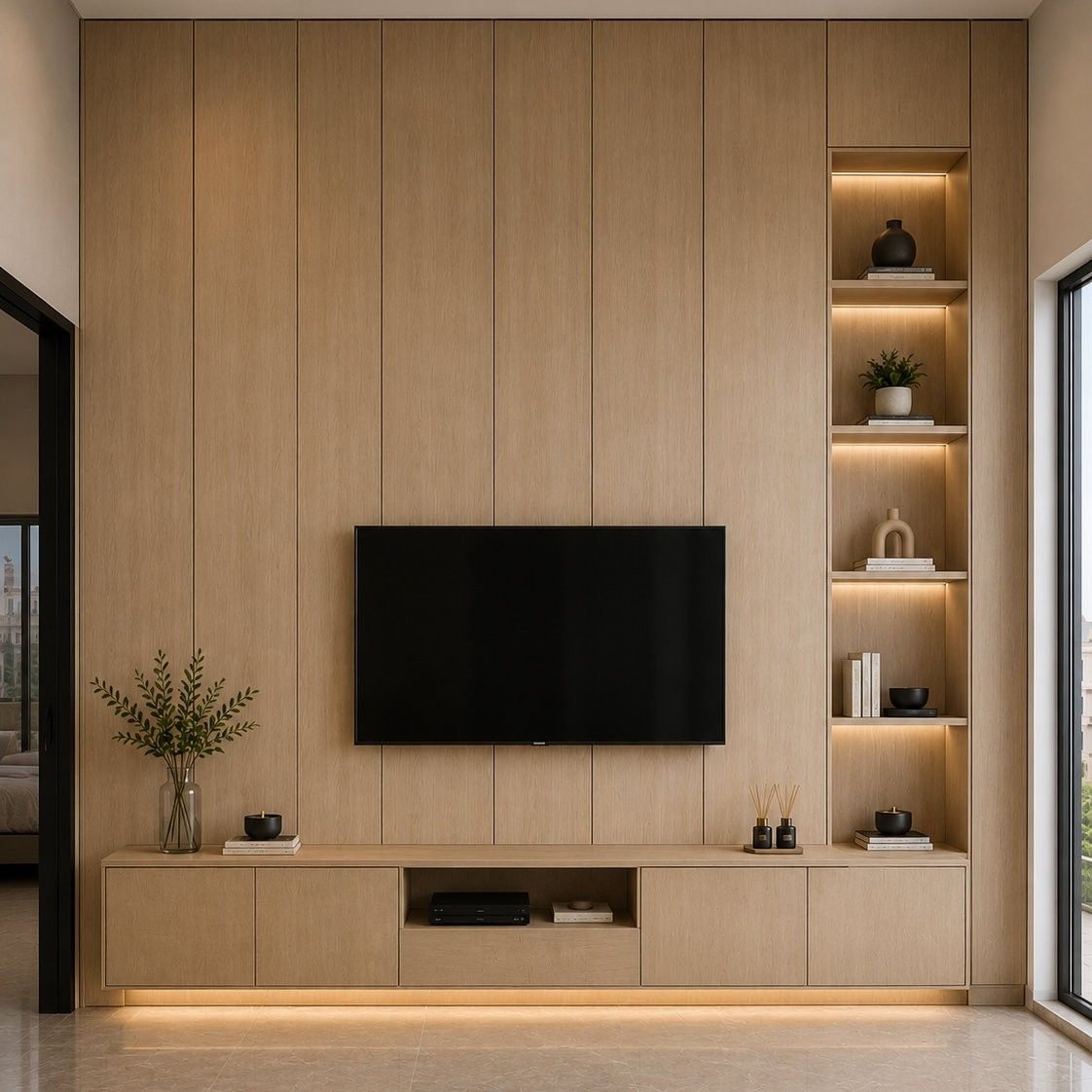 Custom TV media unit and interior joinery